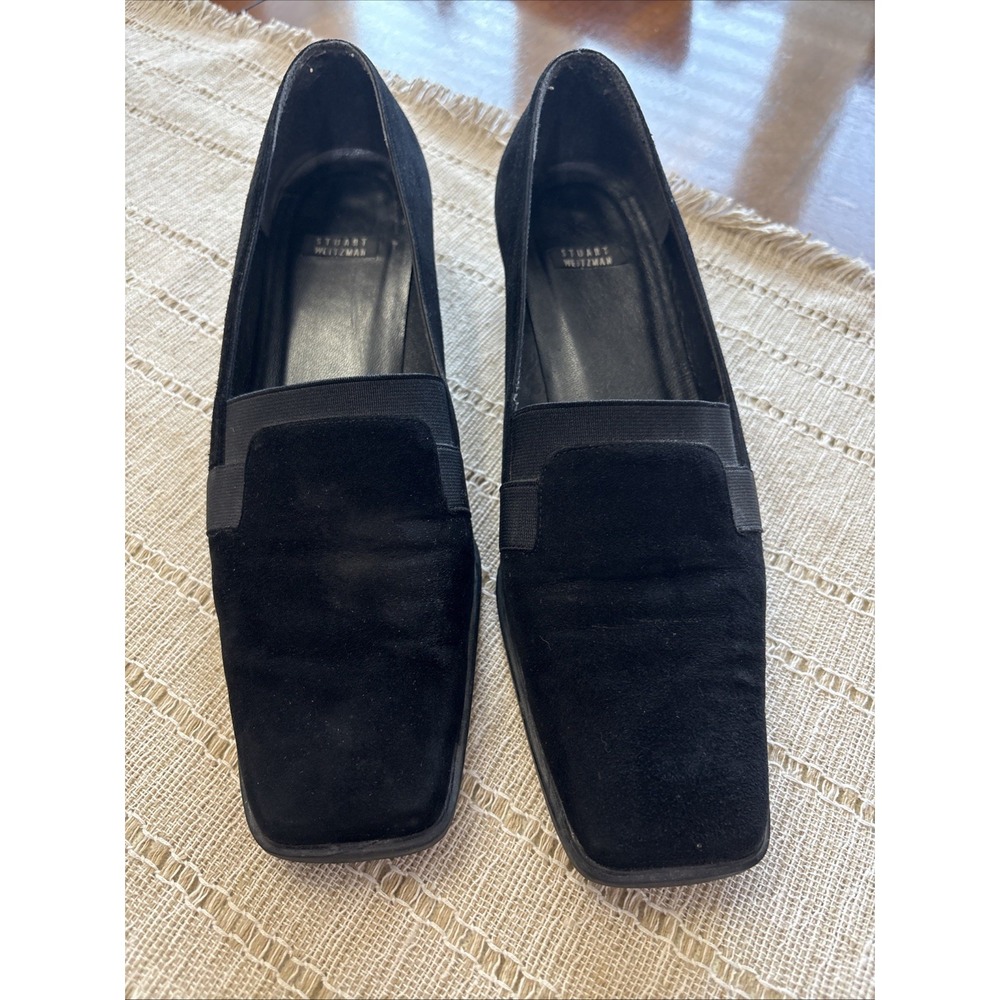 Stuart Weitz Suede Block Heel Shoes 8.5